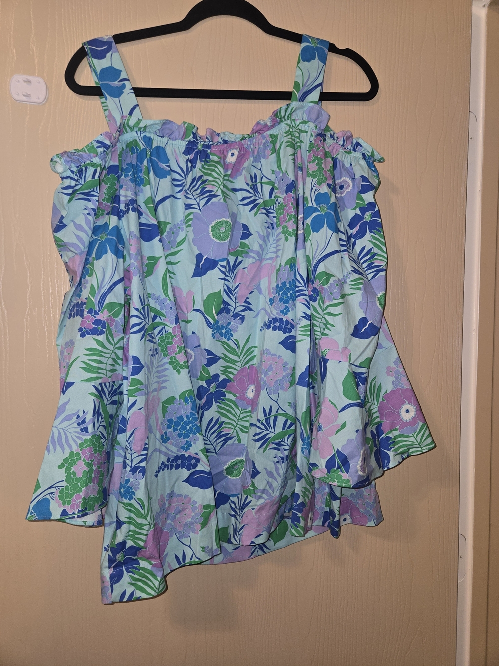 Westbound Pastel Floral Off-Shoulder Camisole in Light Blue